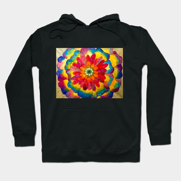 Rainbow Flower Hoodie by amyliafaizalart